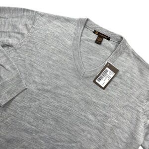 Harriton New w/tags 2XL Heather Gray Long Sleeve V‎ Neck Sweater